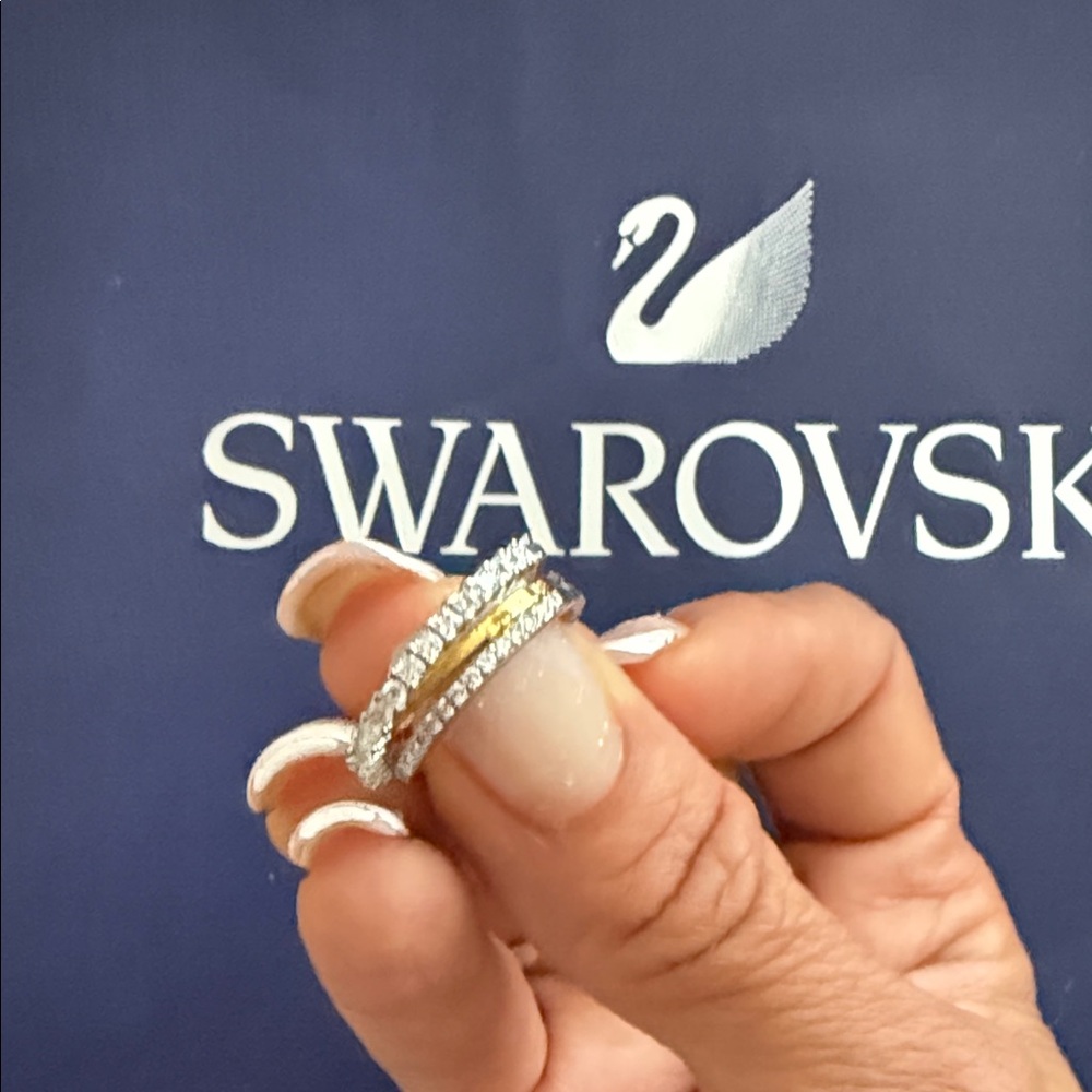 Swarovski Silver Pav Crystal Stackable Ring Set - image 6